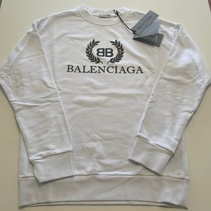 Mens Balenciaga White Sweatshirt size Small, new with tags